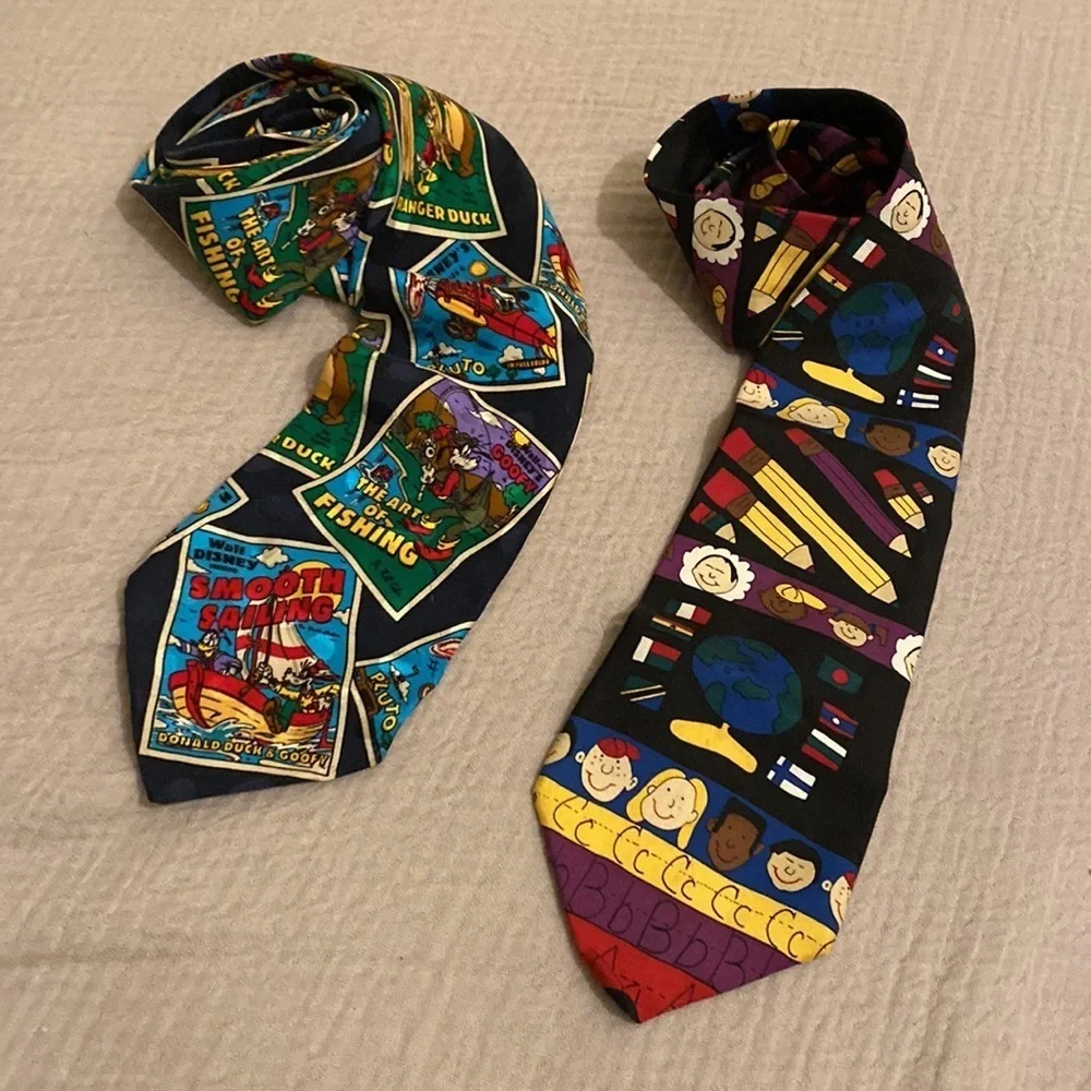 Disney & Save the Children Colorful Cartoon Ties .Set